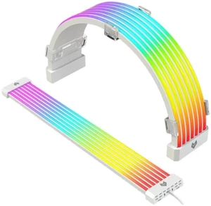 RGB Power Extension Cable Kit - ARGB Motherboard Power Supply Cable, 24 Pin ATX Cable 5V 3Pin Synchronized PSU with LED Diffused Soft Silicone Tube RGB Power Extension Cable Kit - ARGB Motherboard Power Supply Cable, 24 Pin ATX Cable 5V 3Pin Synchronized PSU with LED Diffused Soft Silicone Tube