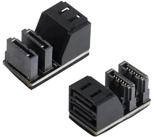 2-Pack 90 Degree Dual SATA 7Pin Male to Dual Female Adapter for Low Profile PC Motherboard 2-Pack 90 Degree Dual SATA 7Pin Male to Dual Female Adapter for Low Profile PC Motherboard