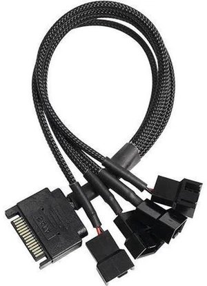 ATA to 3 Pin 4 Pin Fan Sleeved Power Splitter Cable Adapter,15Pin SATA to 4 x TX3 / TX4 (PWM) 12V PC Case Fan Cooler Y Splitter Power Extension Cord - 10 Inch,Black ATA to 3 Pin 4 Pin Fan Sleeved Power Splitter Cable Adapter,15Pin SATA to 4 x TX3 / TX4 (PWM) 12V PC Case Fan Cooler Y Splitter Power Extension Cord - 10 Inch,Black