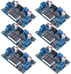 LM2596 DC-DC Buck Power Converter Module, Adjustable Voltage Regulator 4-40V to 1.25-37V Buck Converter with LED Voltmeter Display (Pack of 6) LM2596 DC-DC Buck Power Converter Module, Adjustable Voltage Regulator 4-40V to 1.25-37V Buck Converter with LED Voltmeter Display (Pack of 6)