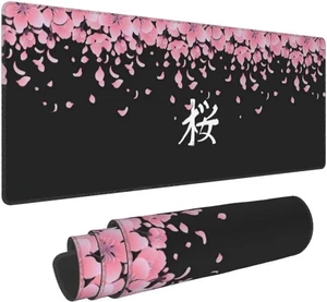 Sakura Extended Mouse Pad 31.5x11.8 Inch XL Japanese Word Cherry Blossom Flower Non-Slip Rubber Base Large Gaming Mousepad Stitched Edges Waterproof Keyboard Mouse Mat Desk Pad for Office Home Sakura Extended Mouse Pad 31.5x11.8 Inch XL Japanese Word Cherry Blossom Flower Non-Slip Rubber Base Large Gaming Mousepad Stitched Edges Waterproof Keyboard Mouse Mat Desk Pad for Office Home