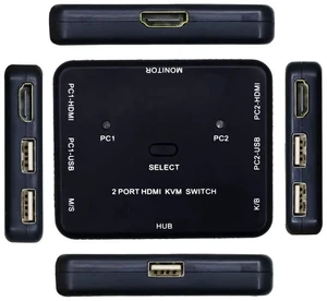 2 Port HDMI Switcher 2 Port USB KVM Switch 2 in 1 Out HD Switch USB Keyboard Mouse Sharing Device for Computer, PC, Laptop, Desktop, Monitor, Printer, Keyboard, Mouse Contro 2 Port HDMI Switcher 2 Port USB KVM Switch 2 in 1 Out HD Switch USB Keyboard Mouse Sharing Device for Computer, PC, Laptop, Desktop, Monitor, Printer, Keyboard, Mouse Contro