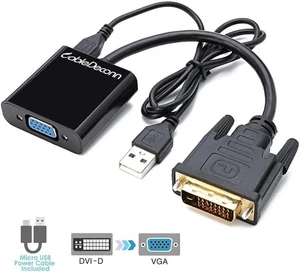 DVI 24+1 DVI-D M to VGA Male With Micro USB Active Adapter Converter Cable for PC DVD Monitor HDTV DVI 24+1 DVI-D M to VGA Male With Micro USB Active Adapter Converter Cable for PC DVD Monitor HDTV