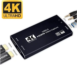 Upgraded Video Capture Card with Microphone & HDMI Loop-Out, HD 4K@60hz Video 1080P 60fps Board Game Record Support HDR, EDID, HDCP2.2 For Live Streaming Video Recording Upgraded Video Capture Card with Microphone & HDMI Loop-Out, HD 4K@60hz Video 1080P 60fps Board Game Record Support HDR, EDID, HDCP2.2 For Live Streaming Video Recording