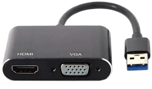 USB 3.0 & 2.0 to HDMI & VGA HDTV Adapter Cable External Graphics Card Compatible for Windows Mac Laptop USB 3.0 & 2.0 to HDMI & VGA HDTV Adapter Cable External Graphics Card Compatible for Windows Mac Laptop