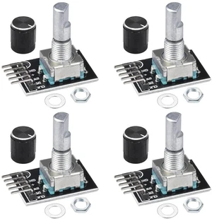 KY-040 Rotary Encoder Module 360 Degree Switch Encoders with Knob Cap Brick Sensor Modules (Pack of 4pcs) KY-040 Rotary Encoder Module 360 Degree Switch Encoders with Knob Cap Brick Sensor Modules (Pack of 4pcs)