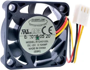 R124010SL EVERFLOW 4cm 4010 40x40x10mm 40mm fan 12V 0.10A 3 line speed detection mute CPU cooling fan R124010SL EVERFLOW 4cm 4010 40x40x10mm 40mm fan 12V 0.10A 3 line speed detection mute CPU cooling fan