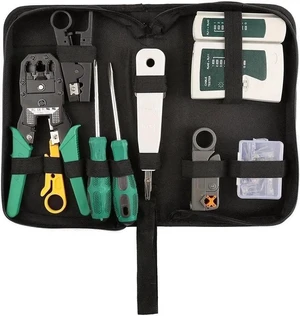 Network Tool Kits Professional- Net Computer Maintenance LAN Cable Tester 9 in 1 Repair Tools,8P8C RJ45 Connectors,Cable Tester,Screwdriver,Crimp Pliers,stripping pliers Tool Set Network Tool Kits Professional- Net Computer Maintenance LAN Cable Tester 9 in 1 Repair Tools,8P8C RJ45 Connectors,Cable Tester,Screwdriver,Crimp Pliers,stripping pliers Tool Set
