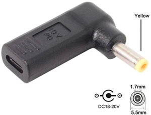 USB 3.1 Type C USB-C to PD Emulator Trigger 90 Degree Angled Adapter (5.5x1.7mm) USB 3.1 Type C USB-C to PD Emulator Trigger 90 Degree Angled Adapter (5.5x1.7mm)