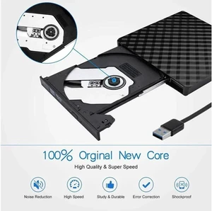 External DVD Drive, High Speed Data Transfer USB 3.0 External CD DVD Reader Writer Player for Laptop Desktop MacBook Mac OS Windows 10/8/7/XP/Vista - White External DVD Drive, High Speed Data Transfer USB 3.0 External CD DVD Reader Writer Player for Laptop Desktop MacBook Mac OS Windows 10/8/7/XP/Vista - White