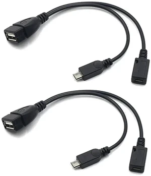 2-in-1 Micro USB to USB Adapter (OTG Cable + Power Cable) for Fire Stick, PlayStation Classic and More - 2 Pack 2-in-1 Micro USB to USB Adapter (OTG Cable + Power Cable) for Fire Stick, PlayStation Classic and More - 2 Pack