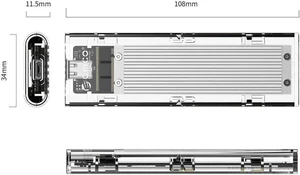 M.2 NVME PCIE SSD to USB 3.1 USB C External Enclosure Only M.2 M-Key to Type C GEN2 10GBPS Adapter M.2 PCIE SSD Hard Disk Box for 2230/2242/2260/2280 PCIe NVMe M-Key SSD up to 2TB-Silver M.2 NVME PCIE SSD to USB 3.1 USB C External Enclosure Only M.2 M-Key to Type C GEN2 10GBPS Adapter M.2 PCIE SSD Hard Disk Box for 2230/2242/2260/2280 PCIe NVMe M-Key SSD up to 2TB-Silver