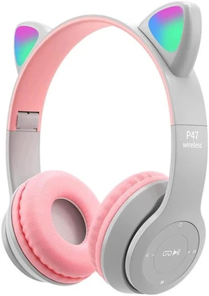 Gemdeck RGB Cat Ear Headphones Wireless Foldable Gaming Headphones Built-in Microphone Grey Gemdeck RGB Cat Ear Headphones Wireless Foldable Gaming Headphones Built-in Microphone Grey