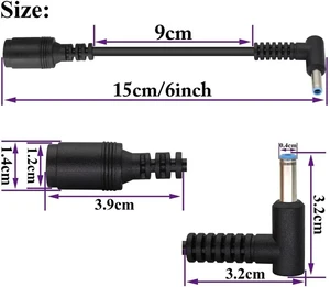 90 Degree Tip Laptop Power Cable DC 7.4mm x 5.0mm Female to 4.5mm x3.0mm Male Charging Connector DC Power Converter Cable DC Jack for HP Notebook Adapter Replacement Power Cord(15cm/2Pack) 90 Degree Tip Laptop Power Cable DC 7.4mm x 5.0mm Female to 4.5mm x3.0mm Male Charging Connector DC Power Converter Cable DC Jack for HP Notebook Adapter Replacement Power Cord(15cm/2Pack)