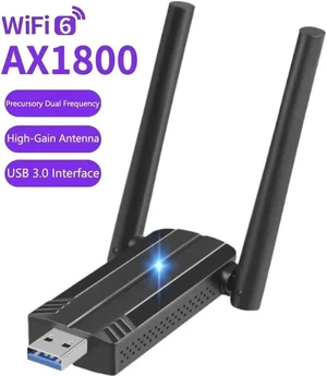 Wireless Adapter, USB 3.0 WiFi 6 Adapter for PC - 802.11ax AX1800 PC WiFi Adapter for Desktop Laptop Dual Band Wireless Adapter WiFi Dongle for Windows 7/10/11 Wireless Network Adapter for PC Computer Wireless Adapter, USB 3.0 WiFi 6 Adapter for PC - 802.11ax AX1800 PC WiFi Adapter for Desktop Laptop Dual Band Wireless Adapter WiFi Dongle for Windows 7/10/11 Wireless Network Adapter for PC Computer