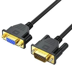 VGA Extension Cable 3FT, VGA Male to Female Cord 3 Feet 15 Pin (NOT 9 Pin), SVGA Extender HD15 Monitor Video Adapter Cable Support 1080P Full HD for Laptop, PC, Projector, HDTV, Display VGA Extension Cable 3FT, VGA Male to Female Cord 3 Feet 15 Pin (NOT 9 Pin), SVGA Extender HD15 Monitor Video Adapter Cable Support 1080P Full HD for Laptop, PC, Projector, HDTV, Display