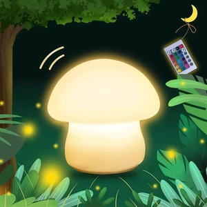Mushroom Lamp, Rechargeable Mushroom Night Light, Multi-Color LED Mushroom Nightlight Mushroom Lamp, Rechargeable Mushroom Night Light, Multi-Color LED Mushroom Nightlight