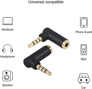 Angle 35mm Audio Adapter 18 TRRS Stereo Headphone Connector Male to Female Compatible with Headset Tablets MP3 PlayersGame ControllerSpeakersBlack Angle 35mm Audio Adapter 18 TRRS Stereo Headphone Connector Male to Female Compatible with Headset Tablets MP3 PlayersGame ControllerSpeakersBlack