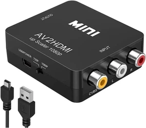 RCA to HDMI Converter Amtake 1080P RCA Composite CVBS AV to HDMI Video Audio Converter Adapter Compatible with N64 Wii PS2 Xbox VHS VCR Camera DVD Support PAL/NTSC with USB Power Cable RCA to HDMI Converter Amtake 1080P RCA Composite CVBS AV to HDMI Video Audio Converter Adapter Compatible with N64 Wii PS2 Xbox VHS VCR Camera DVD Support PAL/NTSC with USB Power Cable