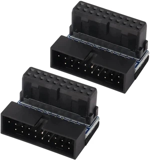 2 Pack Down Right Angle USB 3.0 19-pin Connector 90 Degree 19Pin/20Pin 3.0 USB Female to Male Extension Power Adapter Board for Desktop Motherboard Internal Header Adapter(Down/Black-20Pin) 2 Pack Down Right Angle USB 3.0 19-pin Connector 90 Degree 19Pin/20Pin 3.0 USB Female to Male Extension Power Adapter Board for Desktop Motherboard Internal Header Adapter(Down/Black-20Pin)