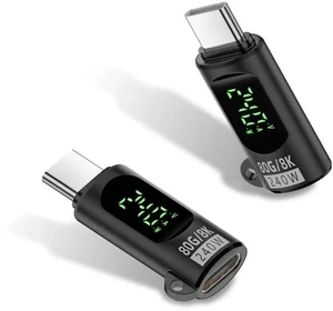80Gbps USB C Adapter with Digital Display, Thunderbolt 4 Connector 240W, 8K@60Hz, USB C Watt Meter Display Adapter for iPhone 16/15 Series,Thunderbol5/4/3, Game Controller, Black (2-Pack) 80Gbps USB C Adapter with Digital Display, Thunderbolt 4 Connector 240W, 8K@60Hz, USB C Watt Meter Display Adapter for iPhone 16/15 Series,Thunderbol5/4/3, Game Controller, Black (2-Pack)