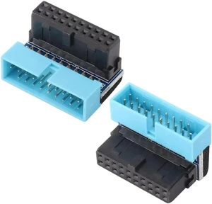 2 Pack Down Right Angle USB 3.0 19-pin Connector 90 Degree 19Pin/20Pin 3.0 USB Female to Male Extension Power Adapter Board for Desktop Motherboard Internal Header Adapter(Down/Blue-20Pin) 2 Pack Down Right Angle USB 3.0 19-pin Connector 90 Degree 19Pin/20Pin 3.0 USB Female to Male Extension Power Adapter Board for Desktop Motherboard Internal Header Adapter(Down/Blue-20Pin)