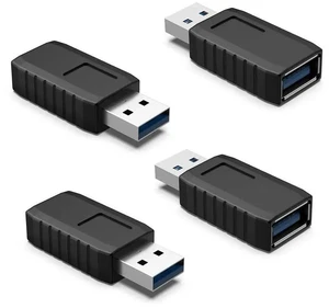 USB Coupler Male to Female 4Packs USB 3.0 Type A Adapter Superspeed 5Gbps USB Port Extension Connector Bridge Compatible with Laptop Computer Hard Drive Printer Camera USB Coupler Male to Female 4Packs USB 3.0 Type A Adapter Superspeed 5Gbps USB Port Extension Connector Bridge Compatible with Laptop Computer Hard Drive Printer Camera