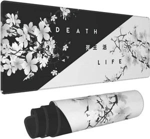 Black and White Cherry Blossom Gaming Mouse Pad XL Extended Large Mouse Mat Desk Pad Stitched Edges Mousepad Long Non-Slip Rubber Base Mice Pad 31.5 X 11.8 Inch Black and White Cherry Blossom Gaming Mouse Pad XL Extended Large Mouse Mat Desk Pad Stitched Edges Mousepad Long Non-Slip Rubber Base Mice Pad 31.5 X 11.8 Inch