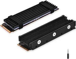 M.2 2280 Heatsink, Double-Sided Heat Sink Alloy Aluminum NGFF NVME Cooling Sink with 4 Thermal Conductivity Silicone Pads M.2 SSD Cooler Set for 2280 M.2 SSD M.2 2280 Heatsink, Double-Sided Heat Sink Alloy Aluminum NGFF NVME Cooling Sink with 4 Thermal Conductivity Silicone Pads M.2 SSD Cooler Set for 2280 M.2 SSD