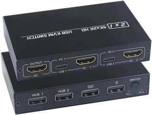 For 2 PC Sharing Keyboard Mouse Printer Plug and Paly Out 4KUSB 2.0 HDMI-compatible KVM Switch Video Display USB Switch Splitter For 2 PC Sharing Keyboard Mouse Printer Plug and Paly Out 4KUSB 2.0 HDMI-compatible KVM Switch Video Display USB Switch Splitter