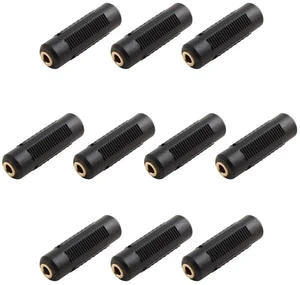 3.5mm Stereo Jack to 3.5mm Stereo Jack Adapter Connectors Stereo Coupler Female to Female Gold Plated (Pack of 10) 3.5mm Stereo Jack to 3.5mm Stereo Jack Adapter Connectors Stereo Coupler Female to Female Gold Plated (Pack of 10)