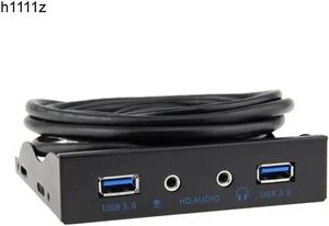 3.5" Floppy Bay 19Pin to USB 3.0 Hub HD Audio Earphone Mic Connector 2Port USB3.0 PC Front Panel Bracket with Cable for Computer 3.5" Floppy Bay 19Pin to USB 3.0 Hub HD Audio Earphone Mic Connector 2Port USB3.0 PC Front Panel Bracket with Cable for Computer