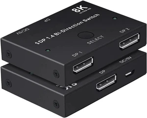 Displayport Switch Bi-Directional DP 1.4 Switcher, 8K@30Hz 4K@120Hz 2K@144Hz DisplayPort 1.4 Switcher Converter 2X1 or 1X2 for Multiple Source and Displays Displayport Switch Bi-Directional DP 1.4 Switcher, 8K@30Hz 4K@120Hz 2K@144Hz DisplayPort 1.4 Switcher Converter 2X1 or 1X2 for Multiple Source and Displays