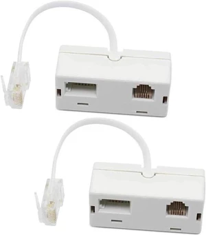 2 PACK RJ45 to BT RJ11 Secondary Telephone Splitter 2 Way Female to Male Adapter Converter Line Cables Telephone Plug Socket Connector Ethernet For Landline 2 PACK RJ45 to BT RJ11 Secondary Telephone Splitter 2 Way Female to Male Adapter Converter Line Cables Telephone Plug Socket Connector Ethernet For Landline