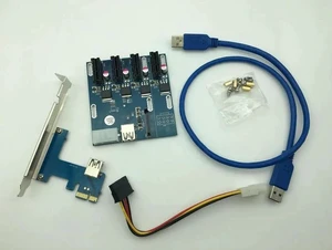 aad in card PCIe 1 to 4 PCI express 1X slots Riser Card Mini ITX to external 4 PCI-e slot adapter PCIe Port Multiplier Card aad in card PCIe 1 to 4 PCI express 1X slots Riser Card Mini ITX to external 4 PCI-e slot adapter PCIe Port Multiplier Card