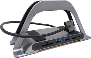 Vertical Stand for MacBook with Integrated 10-in-1 Dual Display Hub USB-C Dual Display 10-in-1 Docking Station for MacBooks | USB C Hub for MacBook Only Vertical Stand for MacBook with Integrated 10-in-1 Dual Display Hub USB-C Dual Display 10-in-1 Docking Station for MacBooks | USB C Hub for MacBook Only
