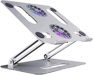 Aluminum Laptop Tablet Stand with Dual High-speed Cooling Fan Adjustable Ultrabook Stand Ergonomic Holder Riser Mount Portable Laptop Tablet Holder for All 11-17.3 Inches Tablet Aluminum Laptop Tablet Stand with Dual High-speed Cooling Fan Adjustable Ultrabook Stand Ergonomic Holder Riser Mount Portable Laptop Tablet Holder for All 11-17.3 Inches Tablet