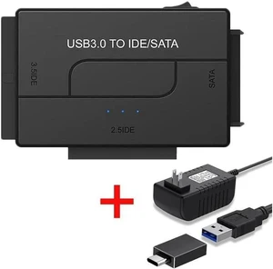 USB 3.0 to IDE and SATA Converter External Hard Drive Adapter Kit for 2.5"/3.5" SSD/HDD, Support Max 6TB, Auto-Sleep Mode with 12V/2A Power Adapter USB 3.0 to IDE and SATA Converter External Hard Drive Adapter Kit for 2.5"/3.5" SSD/HDD, Support Max 6TB, Auto-Sleep Mode with 12V/2A Power Adapter