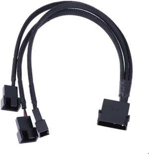 4Pin IDE Molex to 3 Port 3Pin/4Pin Cooler Fan Splitter Power Cable Extension Cord Black Sleeved Braided cable connector 4Pin IDE Molex to 3 Port 3Pin/4Pin Cooler Fan Splitter Power Cable Extension Cord Black Sleeved Braided cable connector