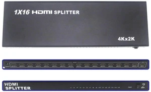 16 Port HDMI Splitter 1x16 Full HD 1080P HDMI 1.4 Splitter with Switcher Converter Support 4KX2K 3D Digital Audio Format-Black 16 Port HDMI Splitter 1x16 Full HD 1080P HDMI 1.4 Splitter with Switcher Converter Support 4KX2K 3D Digital Audio Format-Black