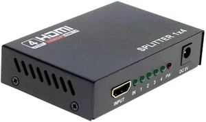 HDMI Splitter 1 in 4 Out 4 Port 1x4 Full HD 1080P HDMI 1.4 Splitter with Switcher Converter Support 3D 2K 4K Digital Audio Format HDMI Splitter 1 in 4 Out 4 Port 1x4 Full HD 1080P HDMI 1.4 Splitter with Switcher Converter Support 3D 2K 4K Digital Audio Format