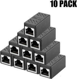 10 Pack RJ45 Female to Female Ethernet Coupler, Ethernet Cable Extender Adapter Compatible with Cat5 Cat5e Cat6 Cat7 Network Cables 10 Pack RJ45 Female to Female Ethernet Coupler, Ethernet Cable Extender Adapter Compatible with Cat5 Cat5e Cat6 Cat7 Network Cables