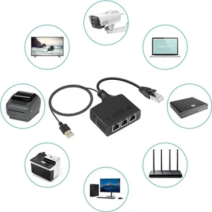 Gigabit RJ45 Network Splitter Adapter, 1 to 3 Ethernet Splitter 1000Mbps High Speed LAN Network Splitter,4 Devices Share The Internet at The Same Time(1 to 3 Male Gigabit) Gigabit RJ45 Network Splitter Adapter, 1 to 3 Ethernet Splitter 1000Mbps High Speed LAN Network Splitter,4 Devices Share The Internet at The Same Time(1 to 3 Male Gigabit)