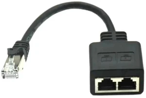 1 Male to 2 Female RJ45 Ethernet Splitter, CAT7 Compatible LAN Cable Extender Converter Network Connector Adapter 1 Male to 2 Female RJ45 Ethernet Splitter, CAT7 Compatible LAN Cable Extender Converter Network Connector Adapter
