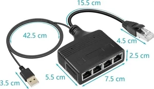 Gigabit RJ45 Network Splitter Adapter, 1 to 4 Ethernet Splitter 1000Mbps High Speed LAN Network Splitter,4 Devices Share The Internet at The Same Time(1 to 4 Male Gigabit) Gigabit RJ45 Network Splitter Adapter, 1 to 4 Ethernet Splitter 1000Mbps High Speed LAN Network Splitter,4 Devices Share The Internet at The Same Time(1 to 4 Male Gigabit)
