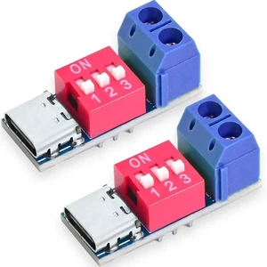 USB-C PD Trigger Board Module PD/QC Decoy Board Fast Charge USB Type-C to 5-20V High Speed Charger Power Delivery Boost Module (2PCS) USB-C PD Trigger Board Module PD/QC Decoy Board Fast Charge USB Type-C to 5-20V High Speed Charger Power Delivery Boost Module (2PCS)
