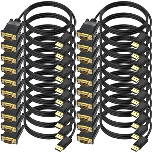 DisplayPort to VGA Cable 6 FT, 20-Pack Display Port DP to VGA Adapter Cord Male to Male HD Video 1080P for Computer, Monitor, TV, Projector DisplayPort to VGA Cable 6 FT, 20-Pack Display Port DP to VGA Adapter Cord Male to Male HD Video 1080P for Computer, Monitor, TV, Projector