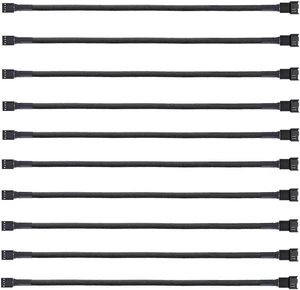(10 Pack) 4-Pin PWM Fan Splitter Cable, 10.5"Sleeved Braided Adapter Computer PC Fan Power Extension Cable Converterfor Computer ATX Case 4 Pin 3 Pin Cooling Fan Cable (10 Pack) 4-Pin PWM Fan Splitter Cable, 10.5"Sleeved Braided Adapter Computer PC Fan Power Extension Cable Converterfor Computer ATX Case 4 Pin 3 Pin Cooling Fan Cable