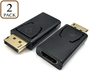 2Pack DP to HDMI Adapter 4K 3D DisplayPort DP to HDMI Converter Male to Female 14V Gold Plated Black Displayport Male to HDMI Female 2Pack DP to HDMI Adapter 4K 3D DisplayPort DP to HDMI Converter Male to Female 14V Gold Plated Black Displayport Male to HDMI Female