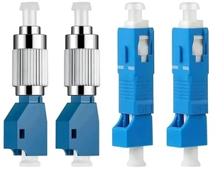 FC Male to LC Female Hybrid Fiber Optic Converter Adapter + LC Female to SC Male Hybrid Flange Coupler, Mixed-Type Optical Fiber Connector Adapters FC Male to LC Female Hybrid Fiber Optic Converter Adapter + LC Female to SC Male Hybrid Flange Coupler, Mixed-Type Optical Fiber Connector Adapters